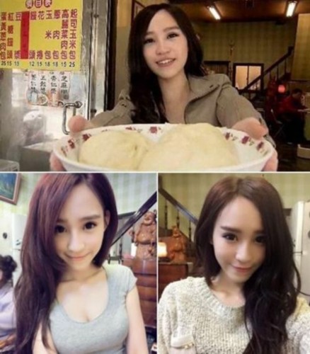 最美包子妹走红 男粉丝店外彻夜排队求与美胸合影