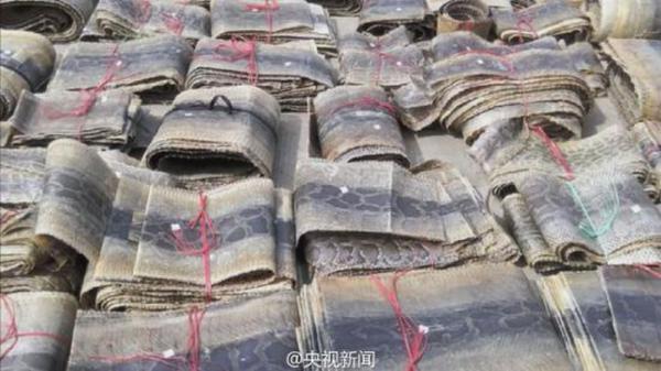 警方查获价值800万元走私蟒皮 据称用于制作二