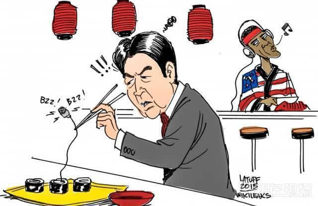 美国窃听安倍内阁 夹寿司不料夹上了窃听话筒