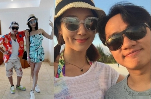 (组图) 王祖蓝秀恩爱 娇妻孕相明显 网友:是不是