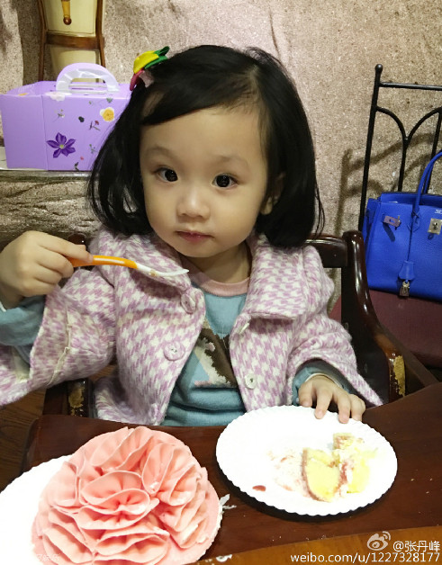 组图:张丹峰洪欣女儿两岁生日 一家人温馨庆祝