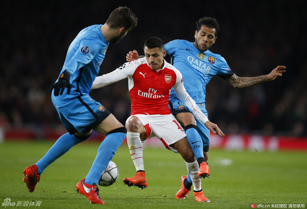 欧冠1\/8决赛阿森纳主场0-2不敌巴塞罗那