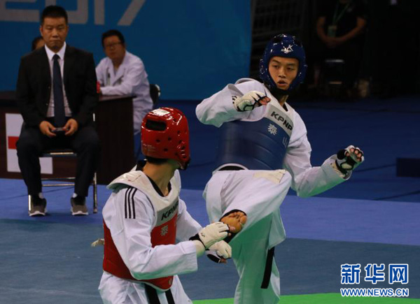 全运会男子跆拳道68公斤级决赛 青海选手刘福