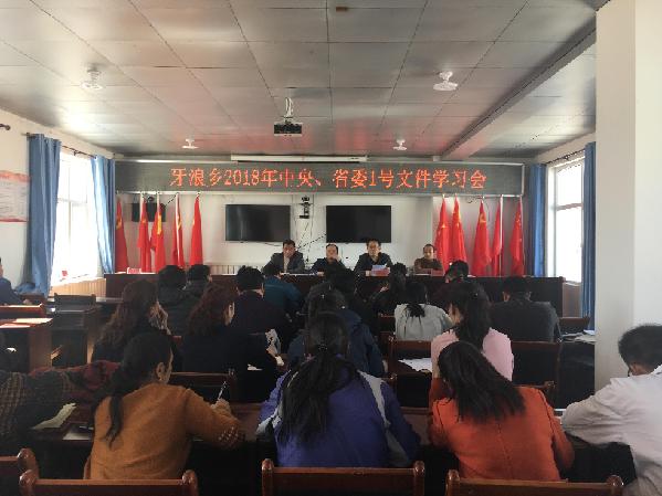 牙浪乡召开2018年中央、省委1号文件学习会