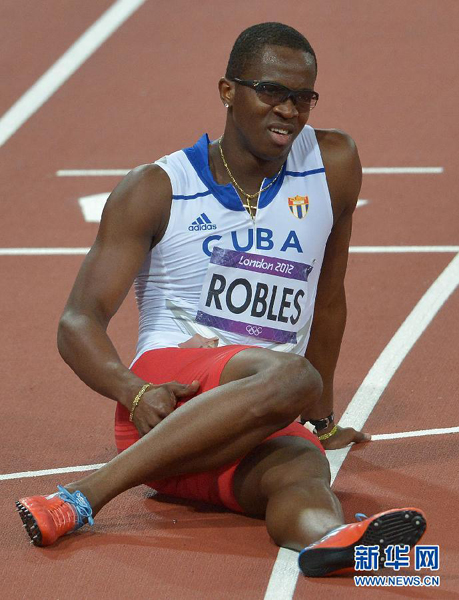 罗伯斯步刘翔后尘 110米栏决赛因伤退赛