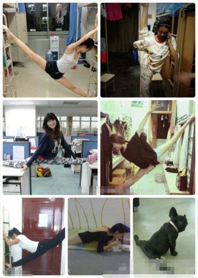 美女大学生 一字马 走红 姚晨:边竖叉<em>边织毛衣</em>