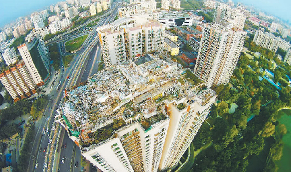 航拍北京\最牛违建\拆除现场