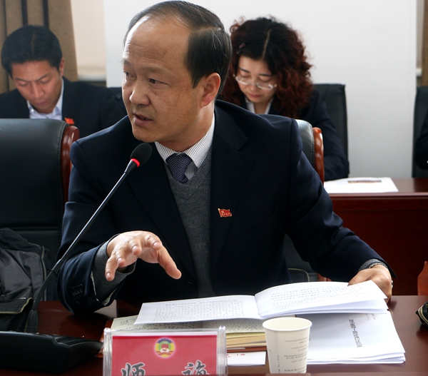 天峻县政协十一届三次会议第一讨论组认真讨论